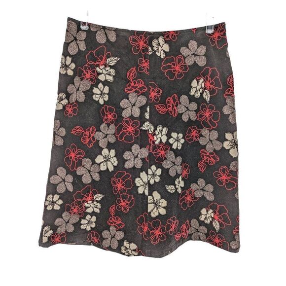 Hobbs Women Deep Purple Floral Print Pencil Cut Cotton Mini Skirt Size 10 - Picture 1 of 8